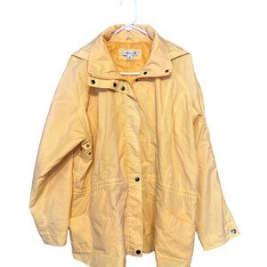 Coldwater Creek Yellow Rain Jacket W/ Removable Hood Womens Size 2X